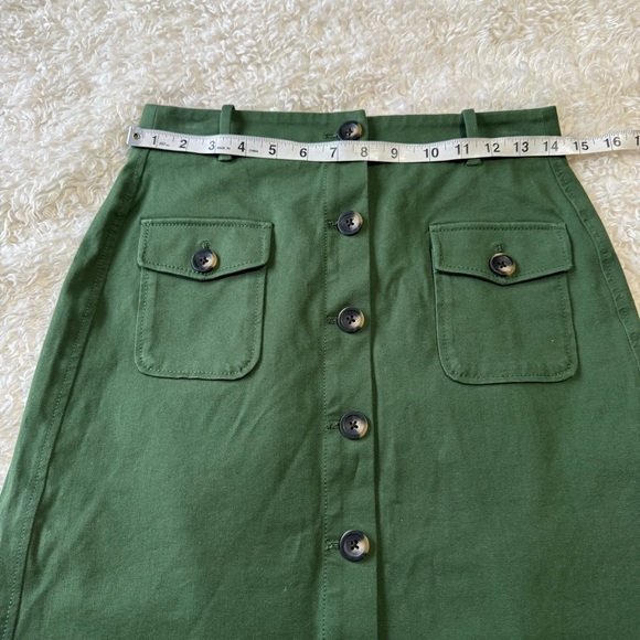 BODEN Utility Pocket Midi Skirt Green Size 6 - Picture 5 of 10